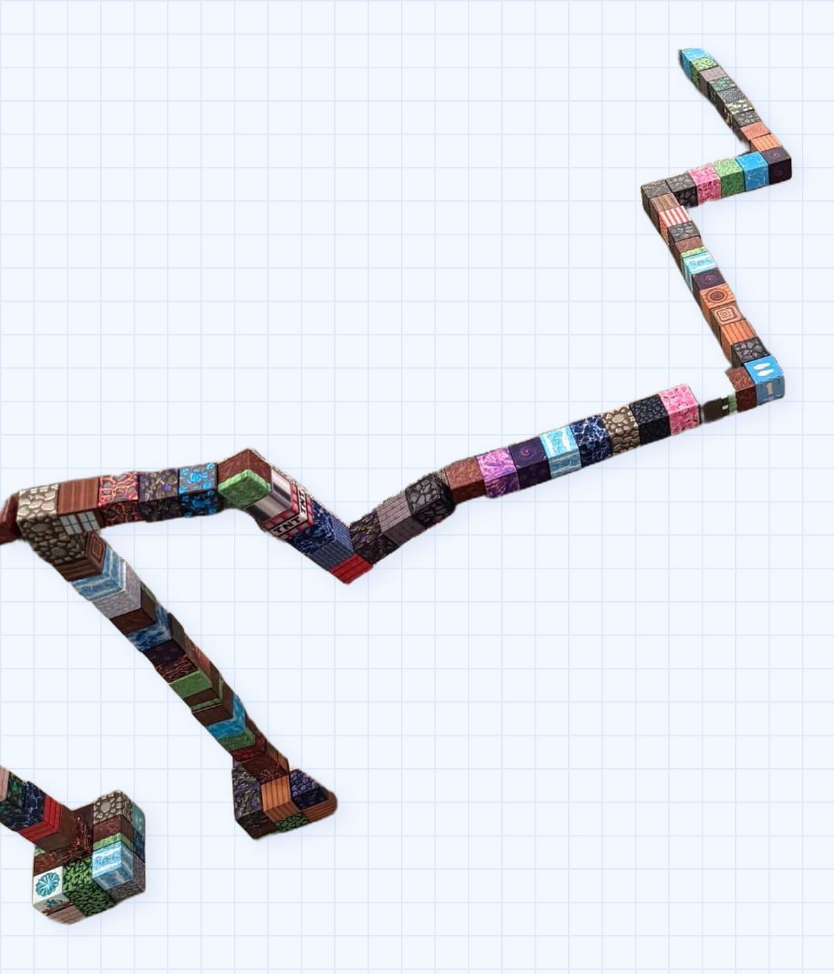The Snake Rope, built with magnetic blocks