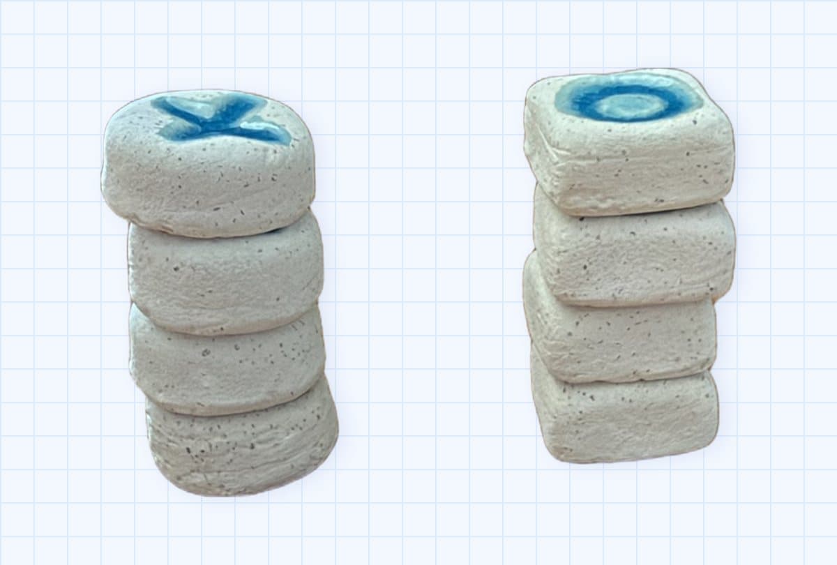Tic Tac Toe Twin Towers, built with magnetic blocks